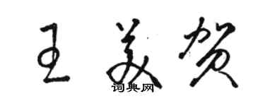 骆恒光王美贺草书个性签名怎么写