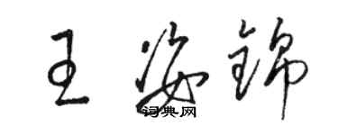 骆恒光王姿锦草书个性签名怎么写