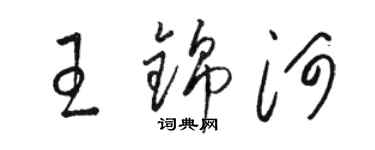 骆恒光王锦河草书个性签名怎么写