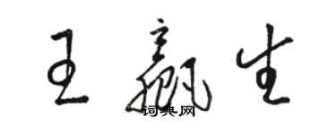 骆恒光王赢生草书个性签名怎么写