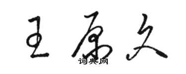 骆恒光王原久草书个性签名怎么写