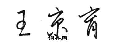 骆恒光王京育草书个性签名怎么写