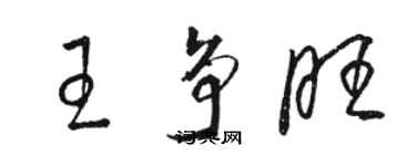 骆恒光王争旺草书个性签名怎么写