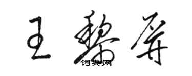骆恒光王黎屏草书个性签名怎么写