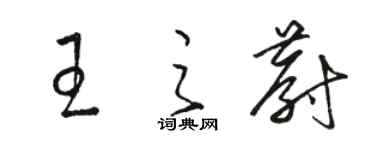 骆恒光王之蔚草书个性签名怎么写