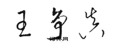 骆恒光王争真草书个性签名怎么写