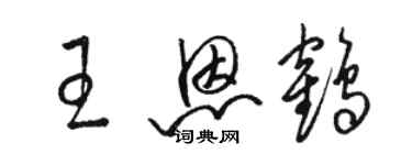 骆恒光王恩鹤草书个性签名怎么写