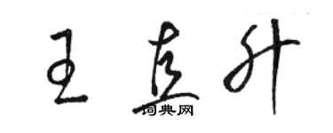骆恒光王直升草书个性签名怎么写