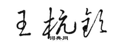 骆恒光王杭钦草书个性签名怎么写