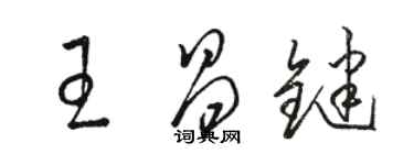 骆恒光王昌键草书个性签名怎么写
