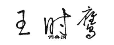 骆恒光王时鹰草书个性签名怎么写