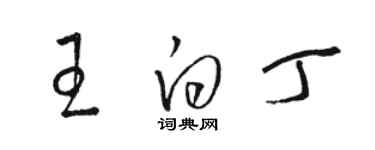 骆恒光王白丁草书个性签名怎么写
