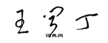 骆恒光王闻丁草书个性签名怎么写