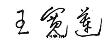 骆恒光王宽莲草书个性签名怎么写