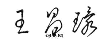 骆恒光王昌环草书个性签名怎么写