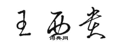 骆恒光王西贵草书个性签名怎么写