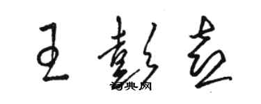 骆恒光王彭喜草书个性签名怎么写