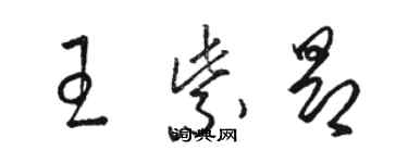 骆恒光王紫昂草书个性签名怎么写