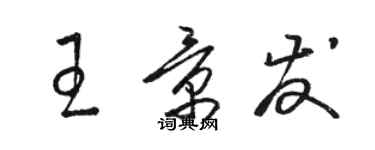 骆恒光王景发草书个性签名怎么写