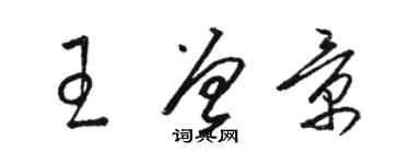 骆恒光王曾景草书个性签名怎么写