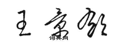 骆恒光王景郁草书个性签名怎么写