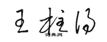 骆恒光王柱得草书个性签名怎么写
