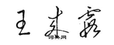 骆恒光王来霞草书个性签名怎么写