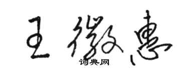 骆恒光王徽惠草书个性签名怎么写