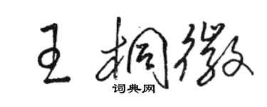 骆恒光王桐徽草书个性签名怎么写
