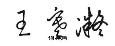 骆恒光王寒凝草书个性签名怎么写