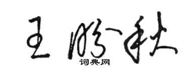 骆恒光王盼秋草书个性签名怎么写