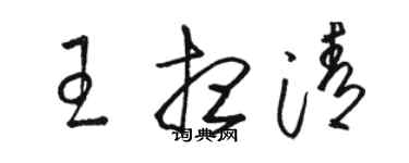 骆恒光王想清草书个性签名怎么写