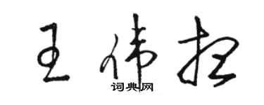 骆恒光王伟想草书个性签名怎么写