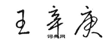 骆恒光王辛庚草书个性签名怎么写