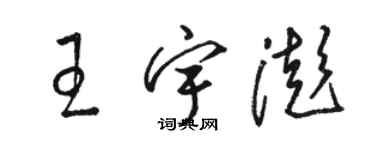 骆恒光王宇澎草书个性签名怎么写