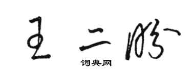 骆恒光王二盼草书个性签名怎么写