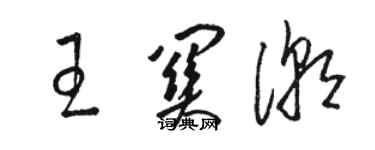骆恒光王关潮草书个性签名怎么写