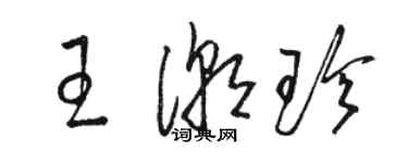 骆恒光王潮珍草书个性签名怎么写
