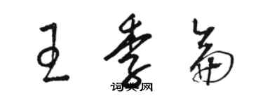 骆恒光王季仑草书个性签名怎么写