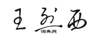 骆恒光王烈西草书个性签名怎么写