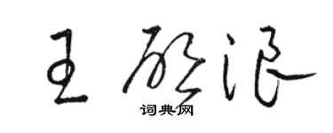 骆恒光王启浪草书个性签名怎么写