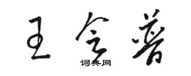 骆恒光王会普草书个性签名怎么写