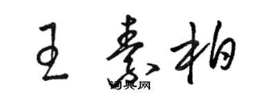 骆恒光王素柏草书个性签名怎么写