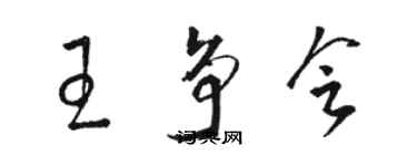 骆恒光王争会草书个性签名怎么写