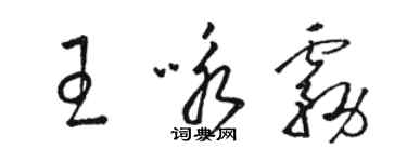 骆恒光王咏雾草书个性签名怎么写