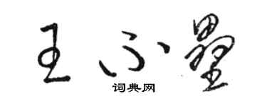 骆恒光王不垒草书个性签名怎么写