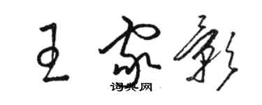 骆恒光王家影草书个性签名怎么写