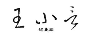 骆恒光王小言草书个性签名怎么写