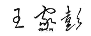 骆恒光王家彭草书个性签名怎么写