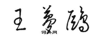 骆恒光王梦鸥草书个性签名怎么写